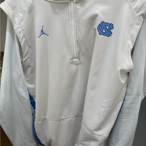 Jordan White and Carolina Blue Pullover Hoodie